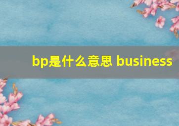 bp是什么意思 business